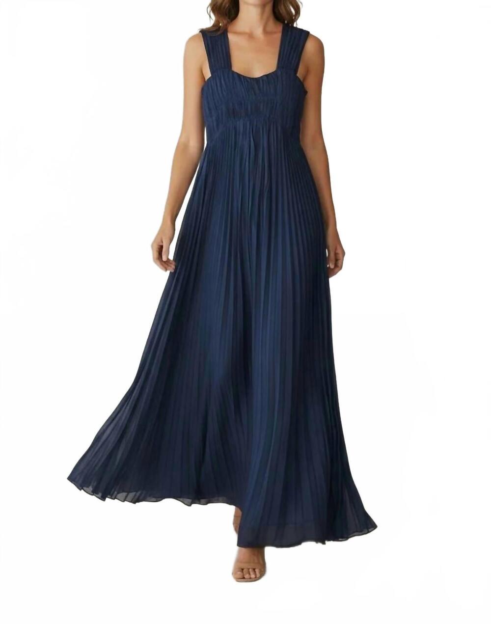 NEW BISHOP + YOUNG grecian corset dress in marine blue